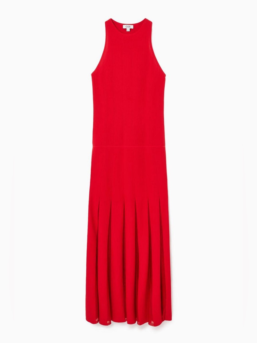 COS Vibrant Red Ribbed Maxi Dress